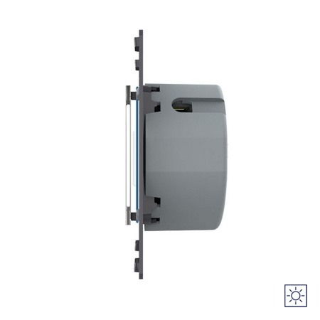 Выключатель Quadro 1 клавиша сухой контакт Серый (механизм) Livolo