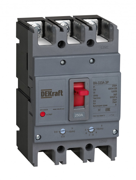 Выключатель автоматический 3П 200А 35кА ВА-333А DEKraft