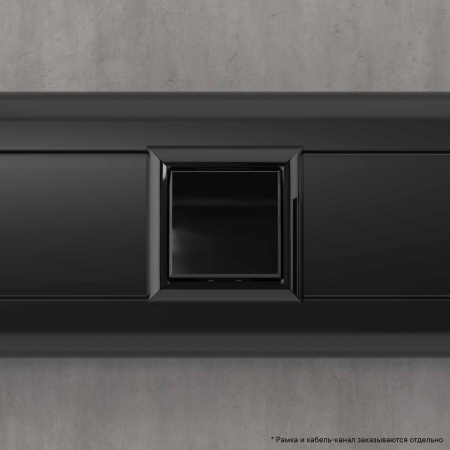 Перекрестный переключатель одноклавишный модульный, "Avanti", "Черный квадрат", 2 модуля DKC