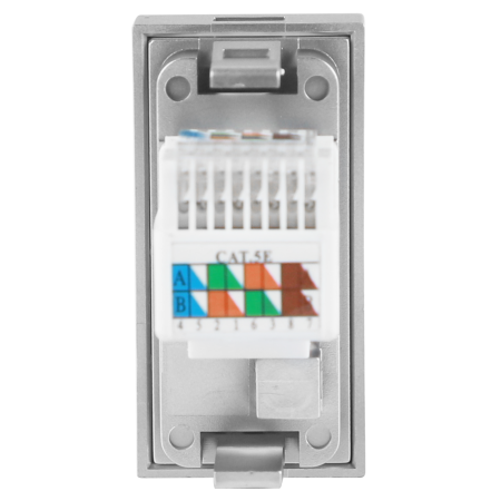 Donel Розетка DEC RJ45 UTP кат.5e, 1мод., алюм. матовая (22.5х45мм)