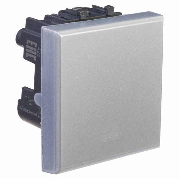 Кнопка одноклавишная модульная, "Avanti", "Закаленная сталь", 2 модуля DKC