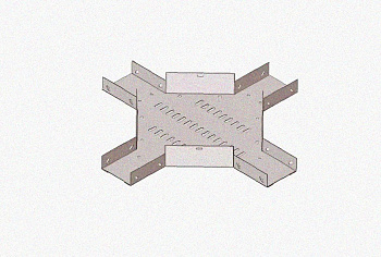 Лоток крестообразный замковый глухой КМЗГ 300х100 УТ1,5, горячее цинкование, S0,8