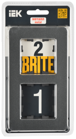 BRITE Рамка 2-мест. РУ-2-1-Бр металл титан RE IEK