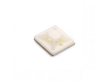 Площадка самоклеящаяся 20х20 белая под хомуты (100шт) Fortisflex