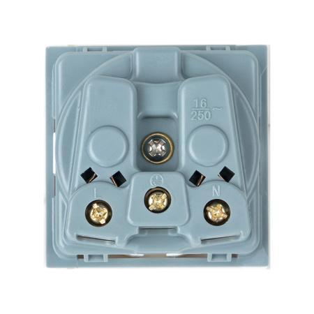 Розетка 45х45 с заземлением, 90 градусов, белая EKF