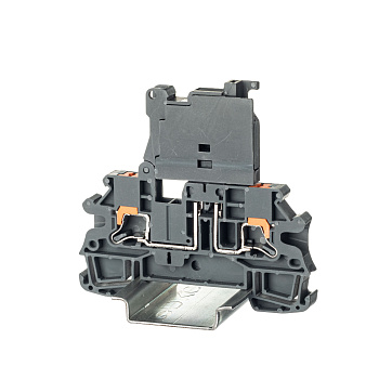 Клемма для предохранителя, зажим push-in, 2 точки подключения, 4 кв.мм, серая DKC