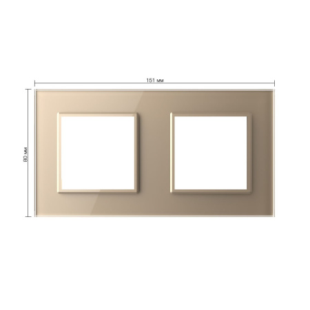 Рамка для розетки двойная Золотая Livolo