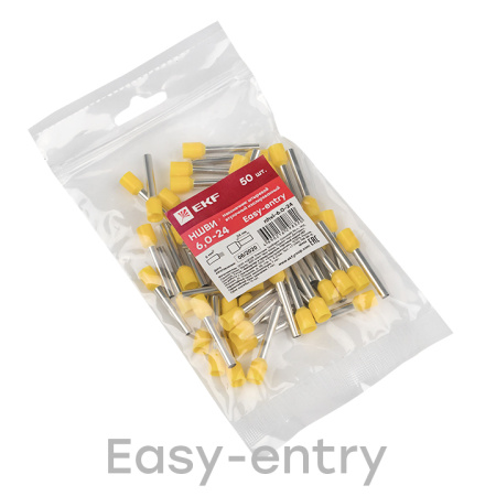 Наконечник штыревой втулочный изолированный НШвИ 6,0-24 (50шт) PROxima EKF