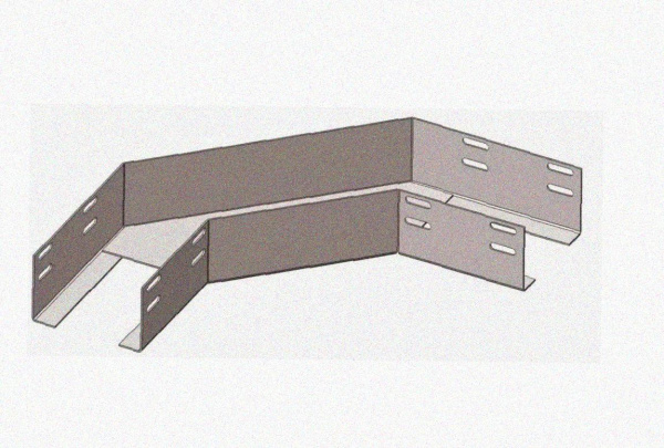 Лоток угловой замковый глухой КГЗГ 300х50-90 УТ1,5 поворот на 90, горячее цинкование, S1,5
