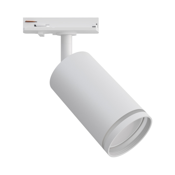 16-77 Светильник трековый, однофазный, под лампу, 230В/50Гц, GU10, max 35Вт, IP20, Φ55х100х152мм, белый, алюминий, с адаптером, лампа в комплект не вх