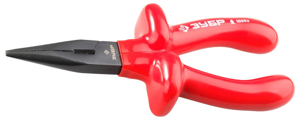 Тонкогубцы "ЭЛЕКТРИК" диэлектрические, высоковольтные до ~1000В, маслобензостойкая рукоятка, 160мм, Мастер 2214-3-16 ЗУБР