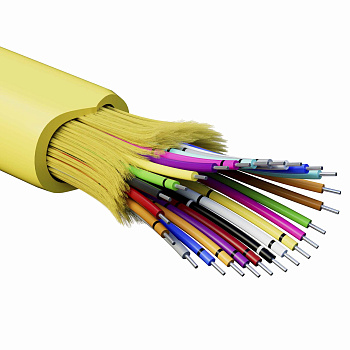 Кабель волоконно-оптический, распределительный, арамидные упрочняющие нити, для внутренней прокладки, нг(A)-HFLTx, 24 ОВ, категорияOS5 (G.652.D) плотн