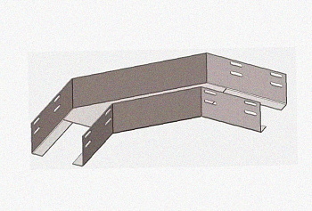 Лоток угловой замковый перфорированный КГЗ 50х50-135 УТ1,5 поворот на 135, горячее цинкование S1,5
