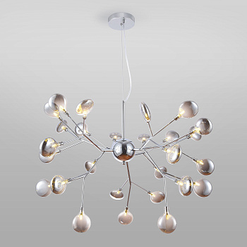 Подвесная люстра с плафонами 27*G4 3Вт хром IP20 Lamella (554 хром / дымчатый) Bogate's