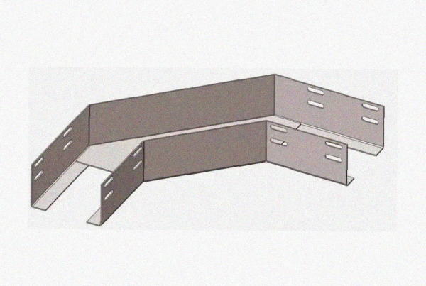 Лоток угловой глухой КГГ 150х65-90 УТ1,5 поворот на 90, горячее цинкование, S1,5