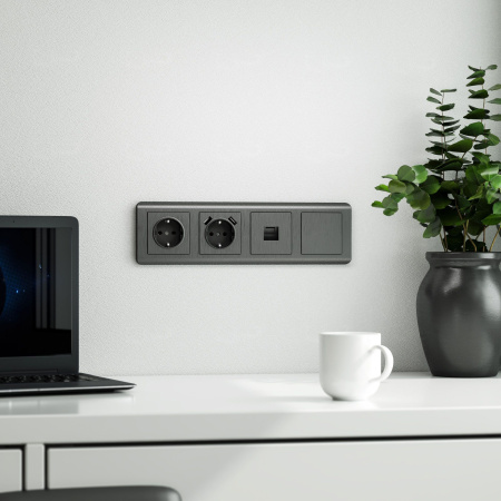 Заглушка (графит рифленый) СУ IP20 Werkel