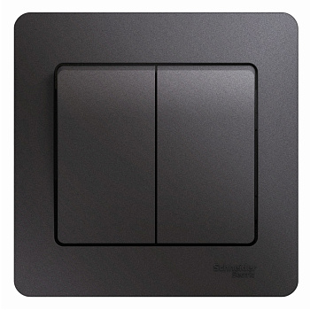 GLOSSA  Выключатель СУ 2 кл. в сборе 10А графит IP20 Schneider Electric