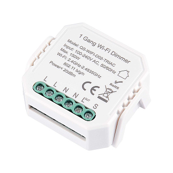 Wi-Fi диммируемое реле 1 канал Белый 150Вт Ra IP20 L46xW46xH18 230В ST9000.500.01CDIM ST LUCE Wi-Fi диммируемое реле 1 канал Белый 150Вт Ra IP20 L46xW46xH18 230В ST9000.500.01CDIM ST LUCE