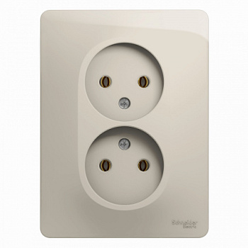 GLOSSA  Розетка СУ 2 мест. без зазем. в сборе 16А молочный IP20 Schneider Electric GLOSSA  Розетка СУ 2 мест. без зазем. в сборе 16А молочный IP20 Schneider Electric