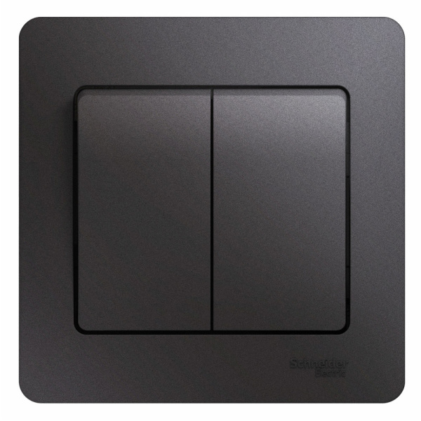 GLOSSA  Выключатель СУ 2 кл. в сборе 10А графит IP20 Schneider Electric