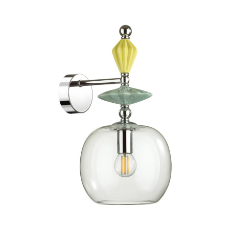 Бра E14 1*40W 4893/1WB BIZET хром/раноцветн./керамика/стекло ODEON LIGHT