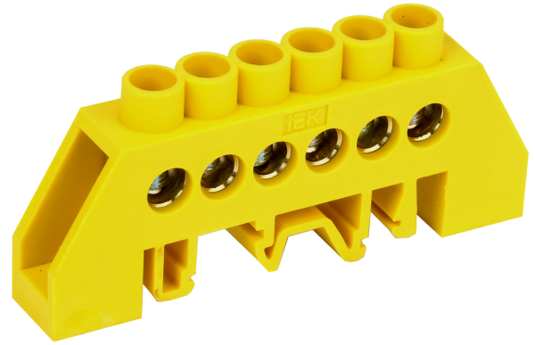 Шина PE "земля" в комбинированном DIN-изоляторе типа "Стойка" ШНИ-8х12-6-КС-Ж IEK
