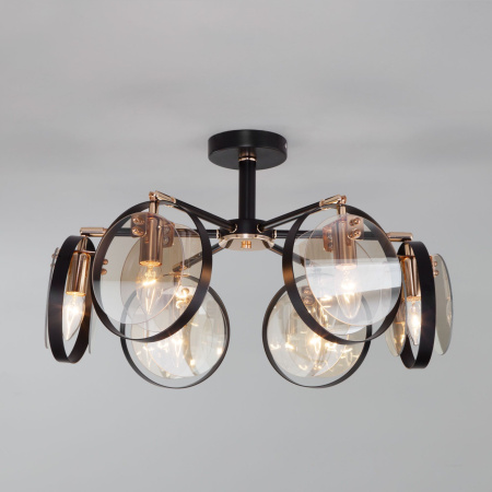 Потолочный светильник в стиле лофт 6*E14 60Вт золотой, черный IP20 Gallo (70121/6 черный) Eurosvet