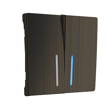 Набор клавиш для выключателя двухклавишного с подсветкой (бронзовый) Werkel