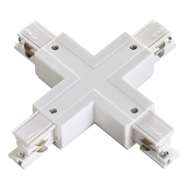 Соединитель "Х" с токопроводом для трехфазного шинопровода IP20 220V белый NOVOTECH