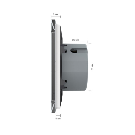 Сенсорный выключатель 3 клавиши (2-1), 2 поста Белый Livolo