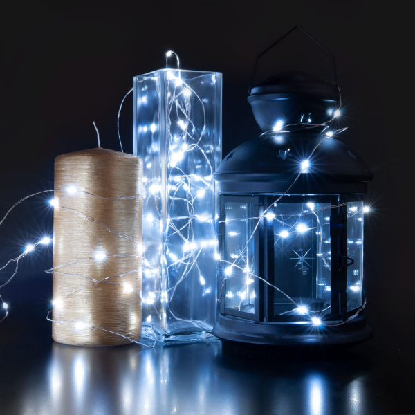 Гирлянда занавес "Роса" белый 2*3м IP20 (200-004 белый) Eurosvet