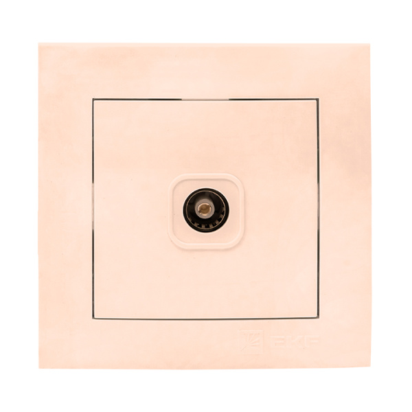 Валенсия Розетка телевизионная 1-местная 75Ом 5-862МГц кремовая EKF