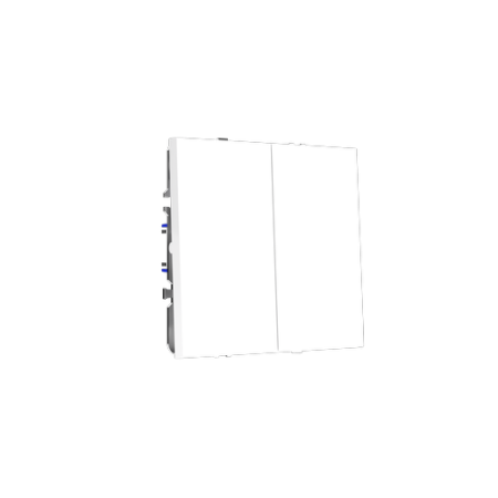 Выключатель встраиваемый Voltum S70 двухклавишный 10А, (белый глянцевый)