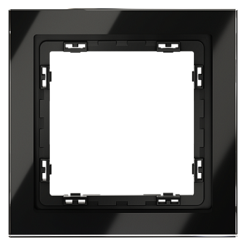 Рамка стеклянная Voltum S70 на 1 пост, (черный, стекло)