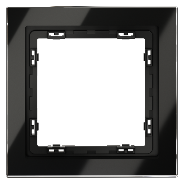 Рамка стеклянная Voltum S70 на 1 пост, (черный, стекло)