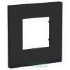 Unica Pure Рамка горизонтальная 1 пост . каучук/антрацит IP21 Schneider Electric