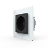 Розетка Livolo 1 пост Черная с белой рамкой VL-C7C1EU-12/11