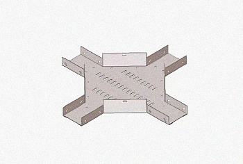 Лоток крестообразный замковый глухой КМЗГ 200х80 УТ1,5, горячее цинкование, S1,0