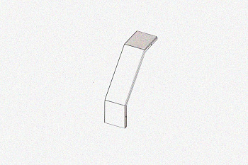 Крышка лотка КЛС 50х25-90 УТ1,5 для поворота трассы вниз на 90, оцинкованный лист S1,0