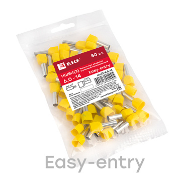 Наконечник штыревой втулочный изолированный НШвИ(2) 6,0-14 (50шт) PROxima EKF