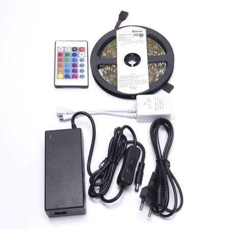 Светодиодная LED лента Feron LS606, готовый комплект 5м 60SMD(5050)/м 14.4Вт/м IP20 12V RGB