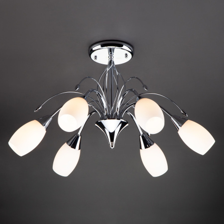 Потолочная люстра с плафонами 6*E14 40Вт хром IP20 Ginevra (22080/6 хром) Eurosvet