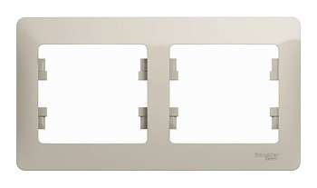 GLOSSA рамка 2-постовая горизонтальная молочный Systeme Electric