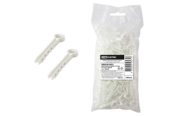 Дюбель-хомут для плоского кабеля 5-10мм белый (100шт) TDM