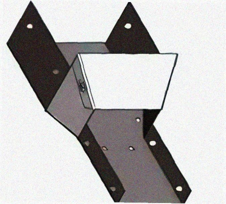 Лоток переходной замковый ЛПЗ 100х100-50х50 УТ1,5, горячее цинкование, S1,0