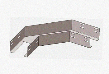 Лоток угловой замковый глухой КГЗГ 300х60-90 УТ1,5 поворот на 90, горячее цинкование, S1,5