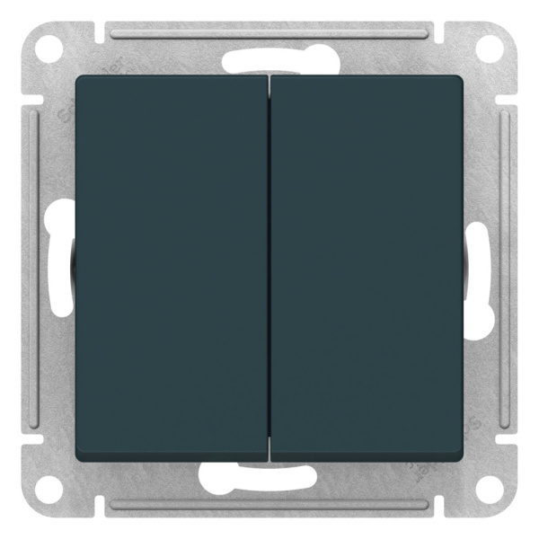 ATLASDESIGN 2-клавишный ПЕРЕКЛЮЧАТЕЛЬ, перекрестный, 2 x сх. 7, 10АХ, механизм, ИЗУМРУД Schneider Electric