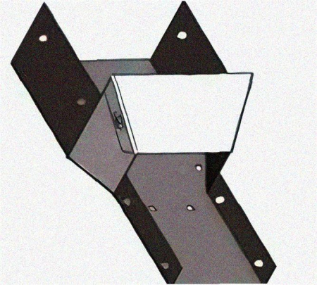 Лоток переходной замковый ЛПЗ 100х100-50х50 УХЛ1, горячее цинкование, S1,5