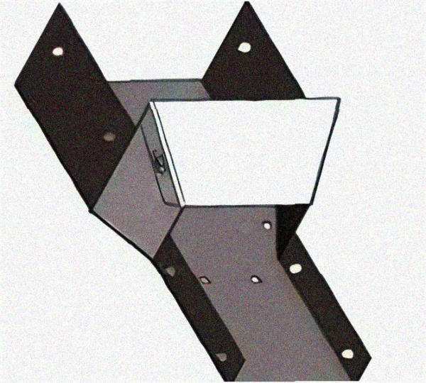 Лоток переходной замковый ЛПЗ 100х100-50х50 УХЛ1, горячее цинкование, S1,5