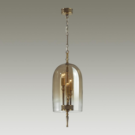 Подвес E14 3*40W BELL бронзовый с патиной/"коньячный"/стекло ODEON LIGHT